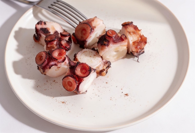 ¡Pulpo cocido listo para servir en cualquier momento!